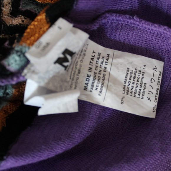 M Missoni Merino Wool Blend Zip Zag Long Sleeve Tunic Knit Top Size EU 44 - Picture 8 of 8